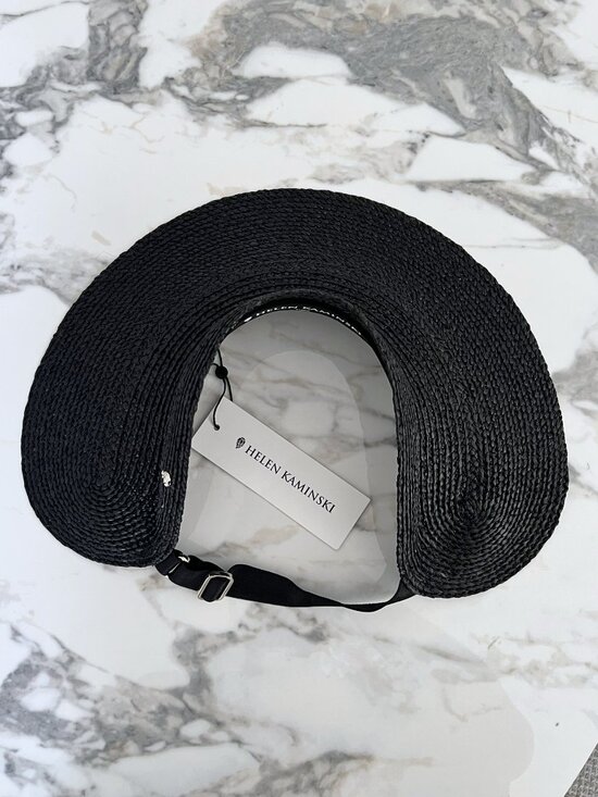NWT - Helen Kaminski Marisol Raffia Visor - Charcoal? main image 6